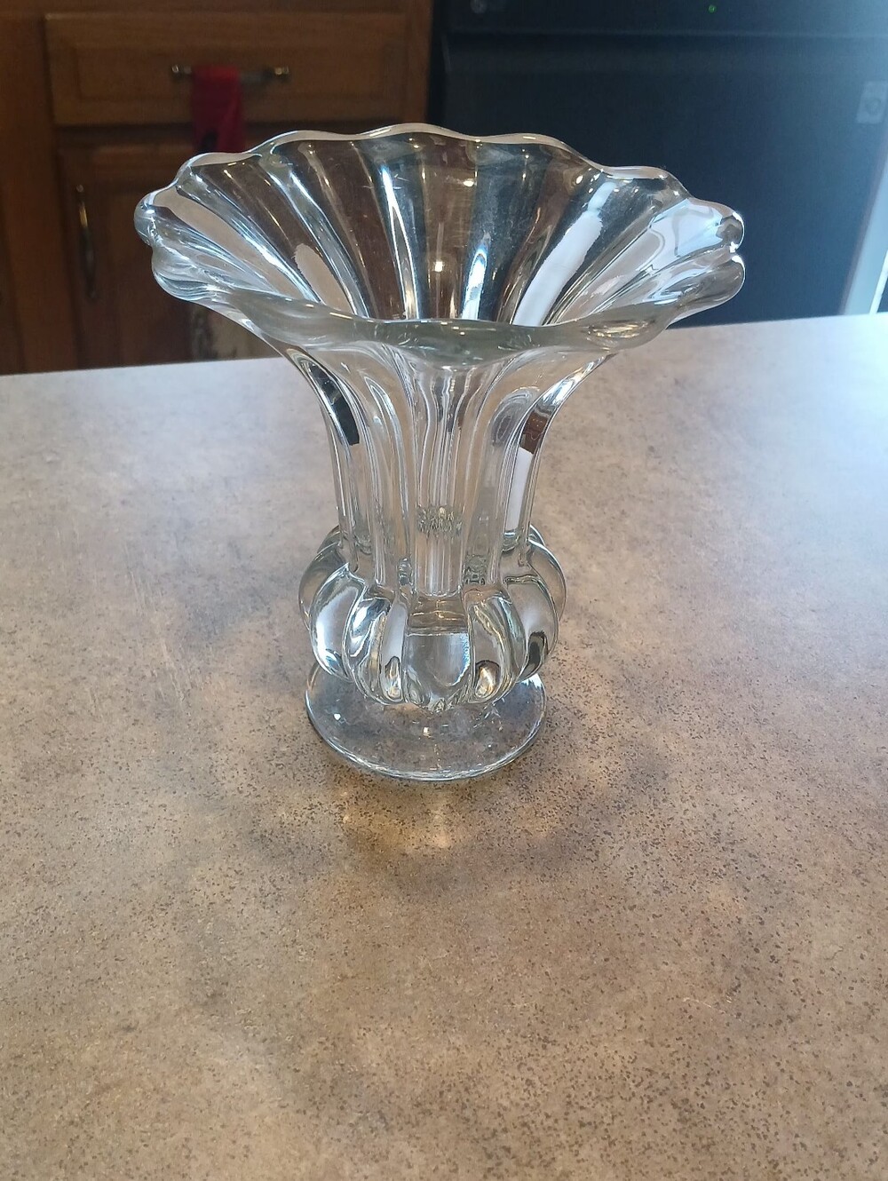 HEISEY CRYSTOLITE CRYSTAL 5" FLARED FOOTED FLORAL VASE VINTAGE